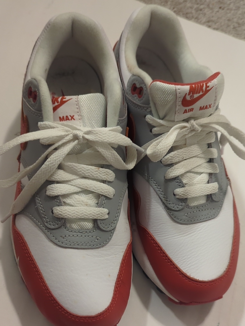 Nike Kids White, Gray & Orange Air Max Sneakers